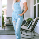  Sophia Constructed Bib Distressed Overalls