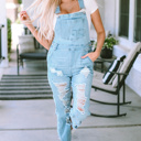  Sophia Constructed Bib Distressed Overalls