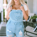  Sophia Constructed Bib Distressed Overalls