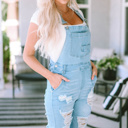  Sophia Constructed Bib Distressed Overalls
