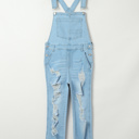  Sophia Constructed Bib Distressed Overalls