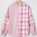  Sophia Corduroy Flap Patchwork Shacket