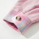  Sophia Corduroy Flap Patchwork Shacket