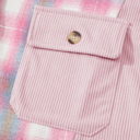  Sophia Corduroy Flap Patchwork Shacket