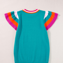 Turquoise Small Sophia Flutter Sleeves Knitted Sweater