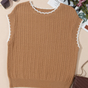 Camel XL Sophia Knit Short Sleeve Sweater