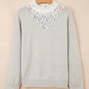 Light Grey Medium Sophia Patchwork Drop Shoulder Sweater