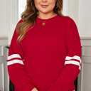  Sophia Varsity Striped Detail Sweatshirt