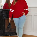  Sophia Varsity Striped Detail Sweatshirt