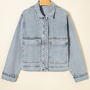 Beau Blue Medium Sophia Zip Up Washed Jacket