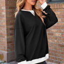  Sophie Ribbed Patchwork Baggy Sweatshirt
