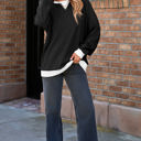  Sophie Ribbed Patchwork Baggy Sweatshirt