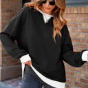 Black XL Sophie Ribbed Patchwork Baggy Sweatshirt