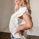  Soraya Crinkled Layered Ruffled Flutter Sleeve Blouse