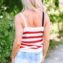  Stars and Stripes Flag Pattern Knitted Tank