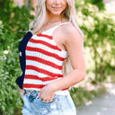  Stars and Stripes Flag Pattern Knitted Tank