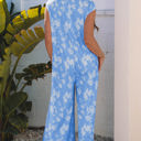  Stella Floral Half Button Wide Leg Jumpsuit