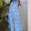  Stella Floral Half Button Wide Leg Jumpsuit