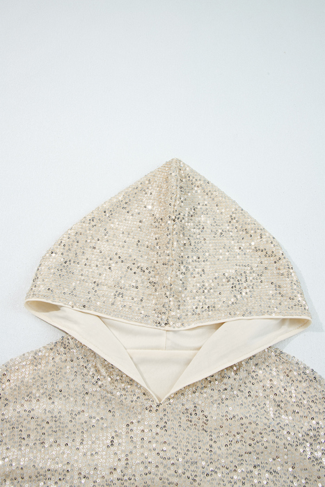 Stella Stream Sequin Hooded Long Sleeve Top