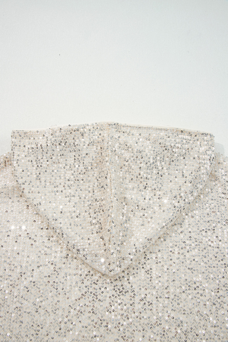 Stella Stream Sequin Hooded Long Sleeve Top