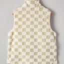  Stevie Sherpa Checkerboard Button Vest With Pocket