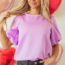  Stevie Textured Puff Sleeve Blouse