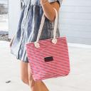  Striped Canvas Tote Bag