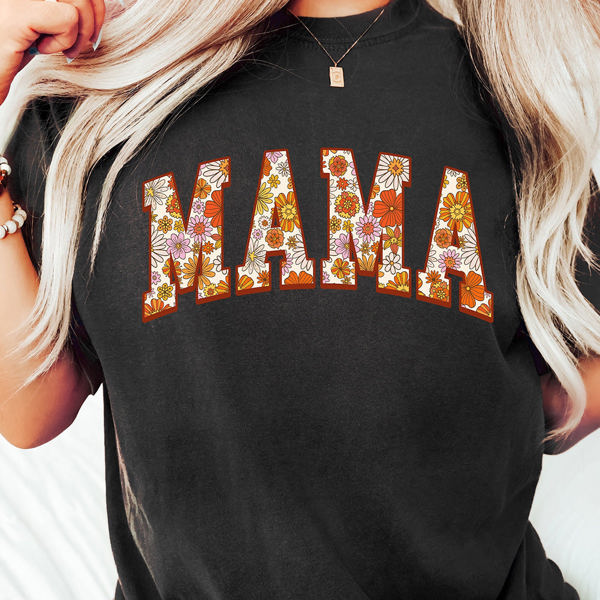 Sunny Flower MAMA Letter Graphic Tee