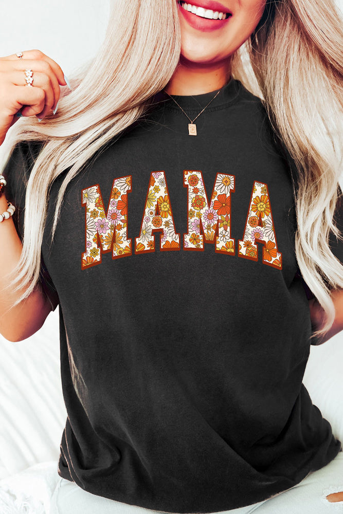 Sunny Flower MAMA Letter Graphic Tee