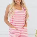  Sunny Stripe Pocket Romper