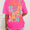 Bright Pink Large SUNSHINE ON MY MIND Graphic Tee