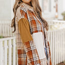  Sutton Plaid Color Block Patchwork Shirt Jacket with Pocket