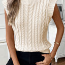  Sylvia Cable Knit High Neck Sweater Vest