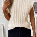  Sylvia Cable Knit High Neck Sweater Vest