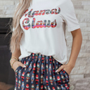  Sylvia Claus Plaid Letter Tee