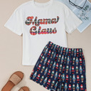  Sylvia Claus Plaid Letter Tee