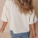  Sylvia Pearled Puff Sleeve Loose Top