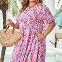  Talia Plus Size Floral Short Sleeve Flare Dress