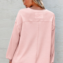  Talinia Shoulder Loose Blouse Long Sleeve Top