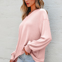  Talinia Shoulder Loose Blouse Long Sleeve Top