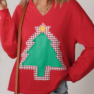 Taraette Patched Drop Shoulder Sweatshirt