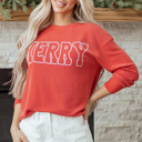 Red XL Taraette Patched Drop Shoulder Sweatshirt