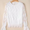  Tassa Mesh Flounce Sleeve Blouse