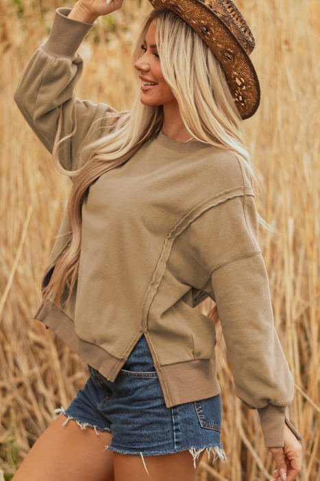 TatumFuzzy Sherpa Splicing Pullover Sweatshirt