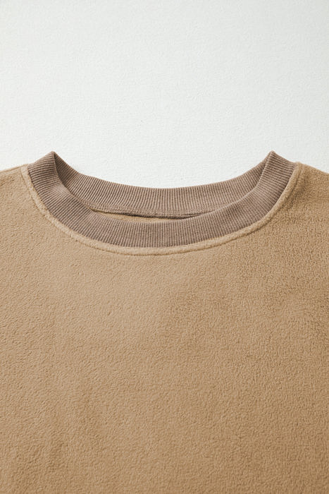 TatumFuzzy Sherpa Splicing Pullover Sweatshirt