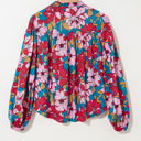  Taylor Floral Balloon Sleeve Half Buttons Blouse