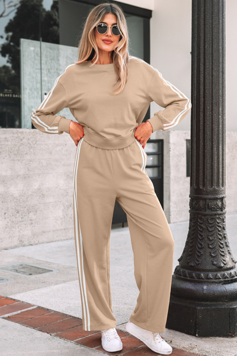 Taylor Striped Detail Crewneck Pullover