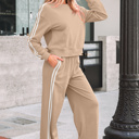  Taylor Striped Detail Crewneck Pullover