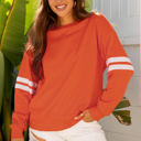 Orange XL Taylor Striped Oversized Sweatshirt