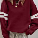 Red Dahlia XL Taylor Striped Oversized Sweatshirt
